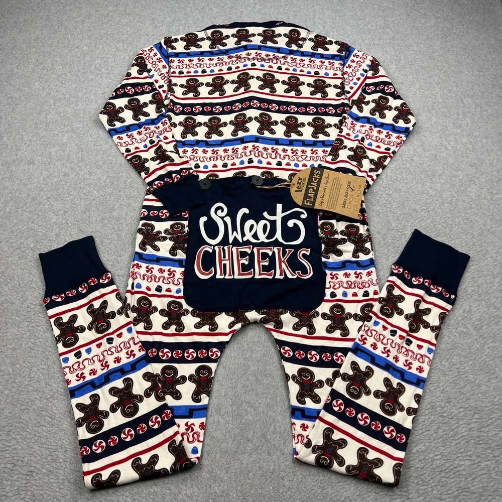 NEW LazyOne Flapjacks Pajamas Adult Medium Gingerbread Sweet Cheeks Christmas PJ